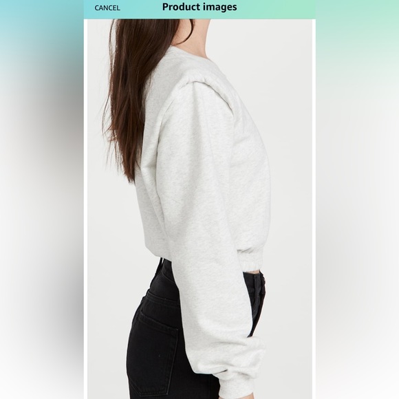 NWT [BLANKNYC] womens Cropped Basic Sweatshirt With Elastic Waistband - Picture 4 of 9